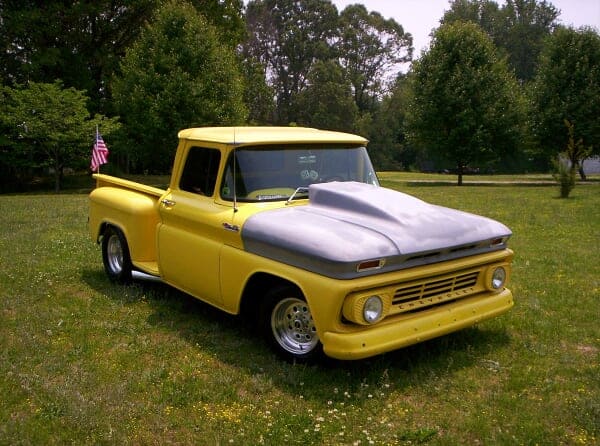 1962 Chevy C10 pickup project truck painted yellow