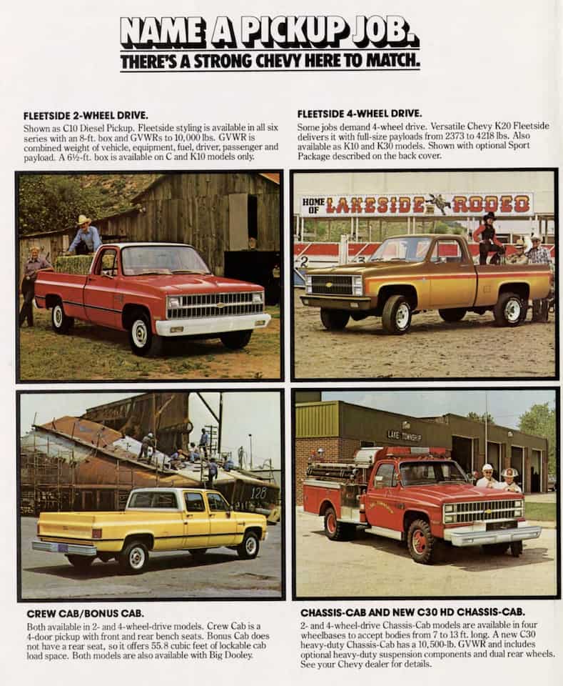 1981 Chevy Truck models advertising