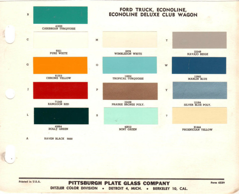 1965 Ford F100 Paint Colors